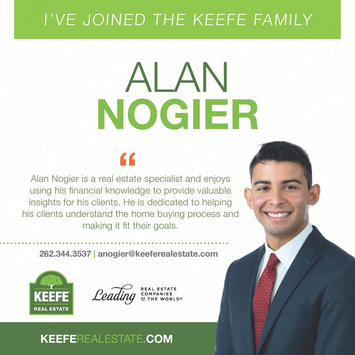 KeefeRealEstate's tweet photo. Welcome to Keefe, Alan! We are thrilled to have you on the team! #keeferealestate #agent #realestate #welcometotheteam https://t.co/FiIPQJSjqV