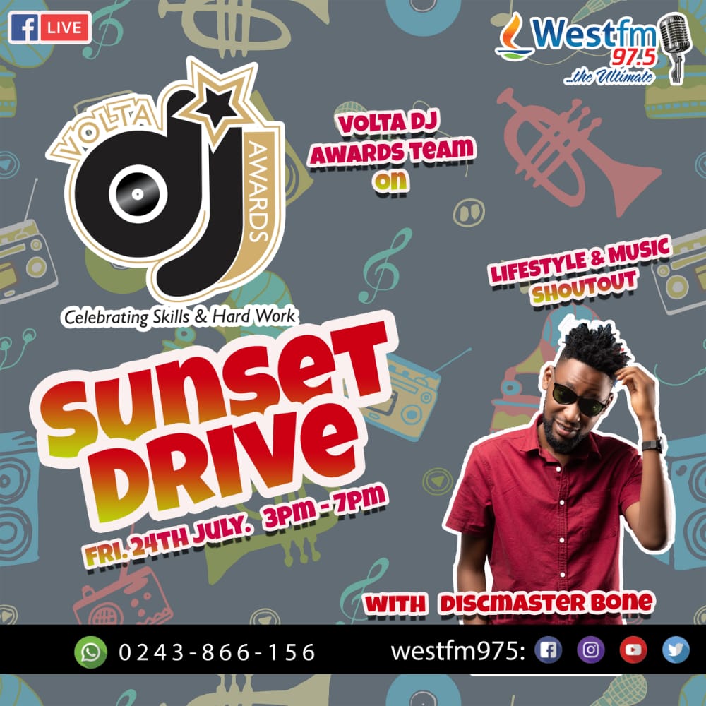 voltadjawards's tweet photo. Catch @voltadjawards team tomorrow with the finest @discmasterbone on #sunsetdrive live on @WestFM9751 ... #RadioTour #VoltaDJ #RespectTheDJ https://t.co/A9oezBOWxf