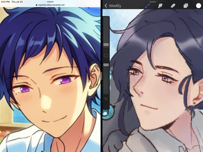 What are ur very specific style inspos, mine are:

coloring edges of eyes red: enstars
incomplete(?) coloring when doodling: trying to emulate natsume yuujincho endings soft style but remembering it wrong
Coloring lips: korean dress up games from when i was like 12 