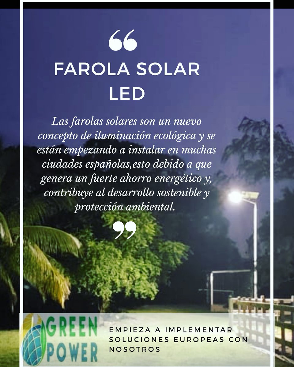 Sv_Greenpower's tweet photo. Transformemos El Salvador juntos #Greenpower 🤝

....
#farolasolar
 #energiafotovoltaica #sv #sistemafotovoltaico https://t.co/ZqbrHbE9oJ
