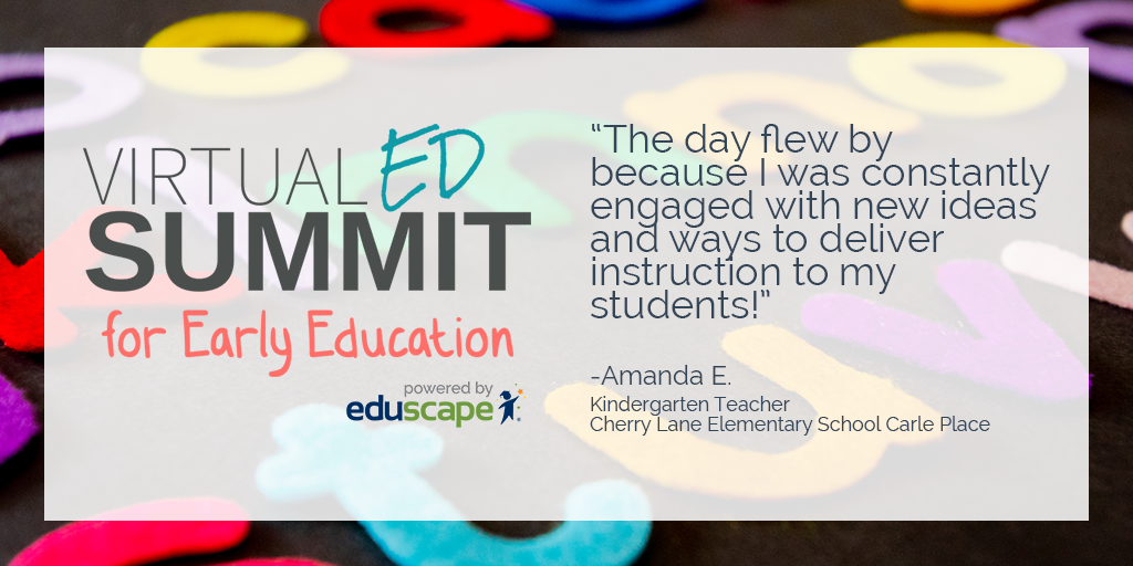 Eduscape's tweet photo. Thank you to everyone who joined us for our Virtual Ed Summit for Early Education! https://t.co/5q9bJExlyv
#RethinkLearning #VirtualEdSummit #EarlyEducation #EarlyEd https://t.co/gaQepmSFzT