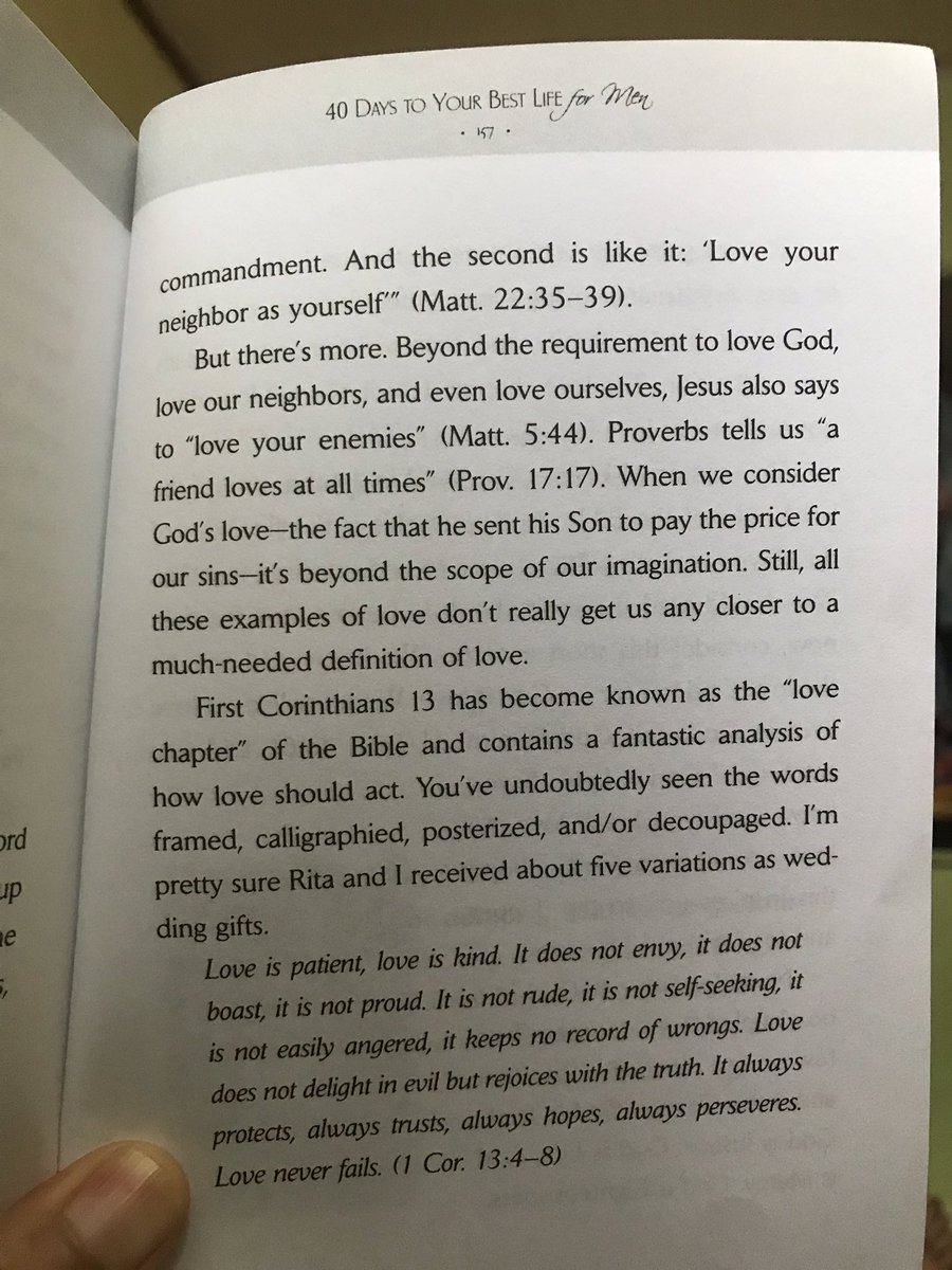 IamRose09's tweet photo. Day 40: Life without Love Isn’t #DevotionsofManWithPurpose #Lighthousebooks https://t.co/kyP8SQ6AQF