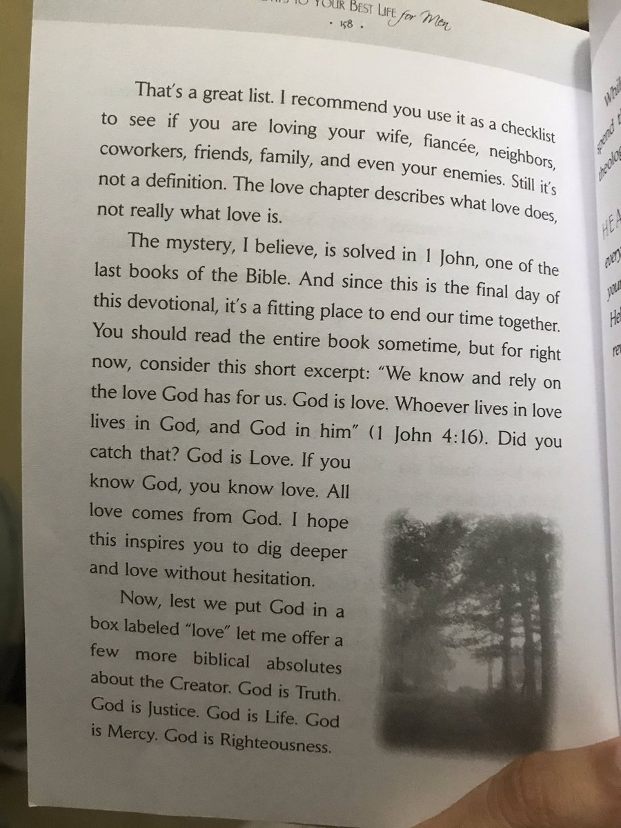 IamRose09's tweet photo. Day 40: Life without Love Isn’t #DevotionsofManWithPurpose #Lighthousebooks https://t.co/kyP8SQ6AQF