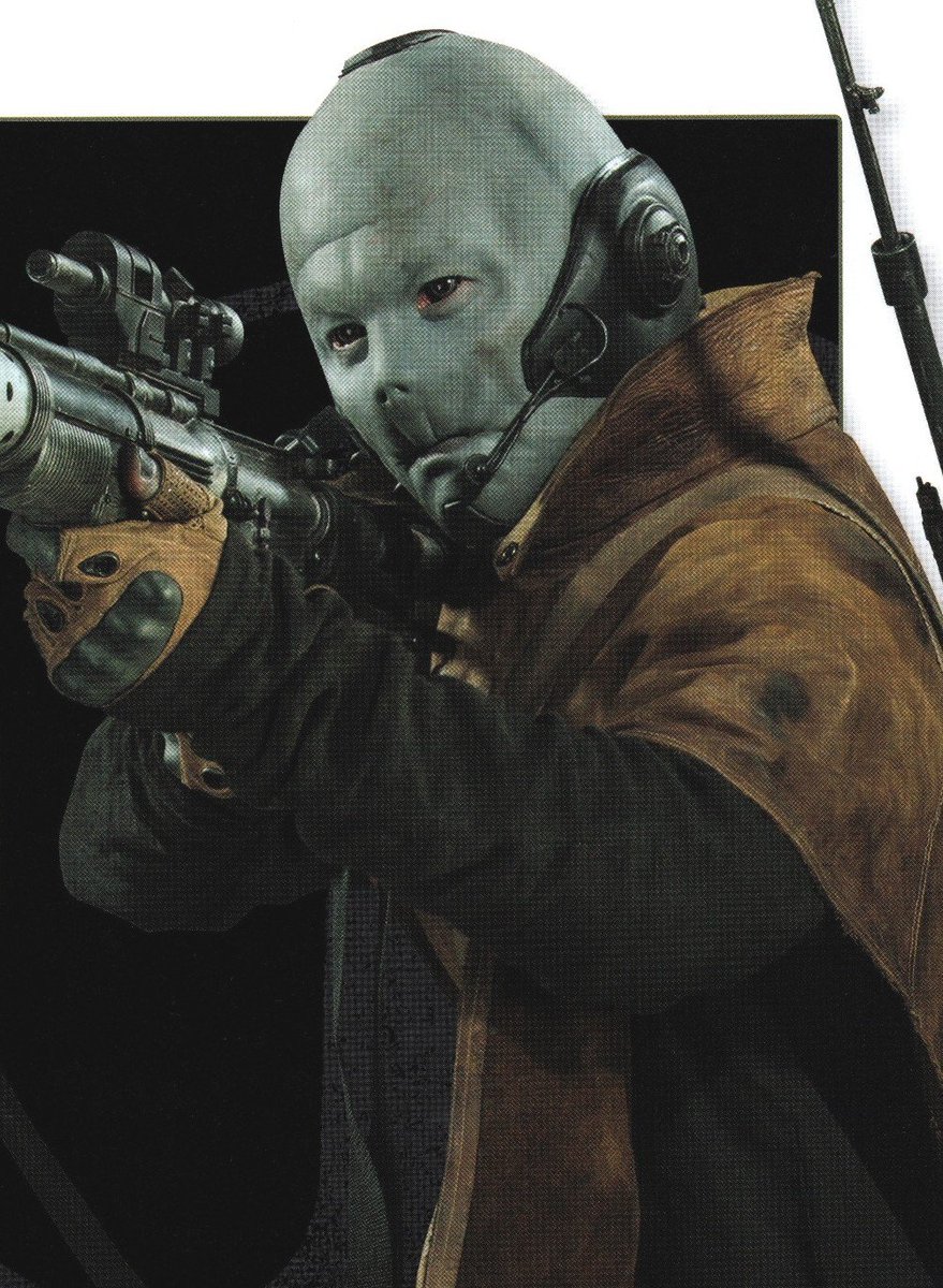 Nik Hepho, bounty hunter specialising in eradicating members of the Church of the Force. Could possibly be Lor San Tekka's least favourite person if we only had a story to show us.