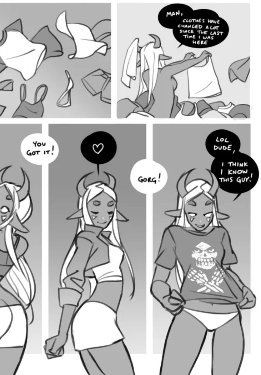 lil crop of a page of Xi borrowing some clothes from the girl that summoned her ? OC 