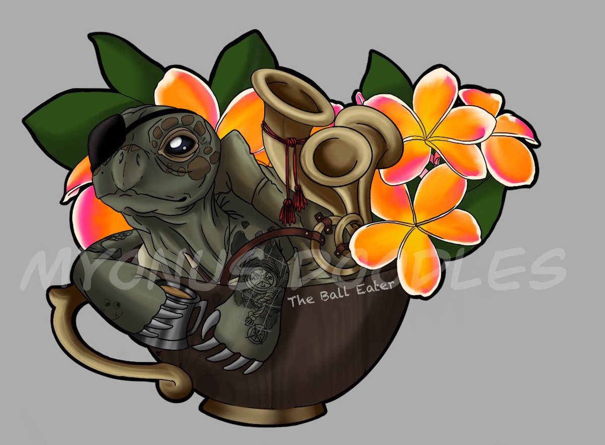 MyonusD's tweet photo. I realized it’s a bit later than normal but here is a cup that I wasn’t intending to make, Orly!! I’ve never drawn a Tortle... let alone a chibiversion but I am sooo happy!
#criticalrole #criticalrolefanart #tortlesarecool #mightynienteaparty #teacupcollection https://t.co/1Sd6EGUHwI