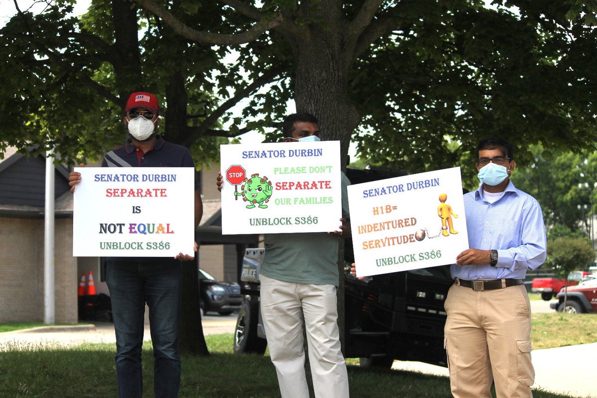 SIIA_US's tweet photo. Continuous protest across the country against @SenatorDurbin who is blocking #S386. Here are some shots from Michigan Backlog Team skilled immigrants. Please work with @SenMikeLee to pass #S386. 
 #MiS386Rally #S386 #DurbinLiesImmigrantsDie https://t.co/0BHajRhJHU