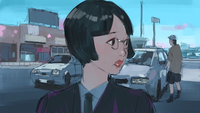 「ショートヘア 道路」のTwitter画像/イラスト(古い順)