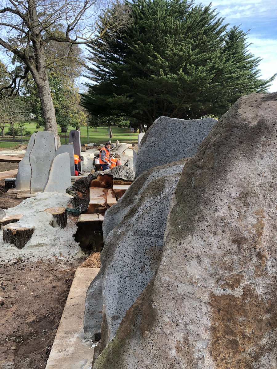 Bundogs's tweet photo. Seeding the rocks in the water play slab area #warrnamboolbotanicgardens #pickmyproject #naturebasedplayspace https://t.co/32ukZ8W82t