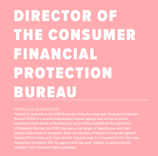 Republicans have made their opposition to the Consumer Financial Protection Bureau's existence loud and clear. Under a progressive administration, the CFPB's crucial functions will be protected and expanded.
