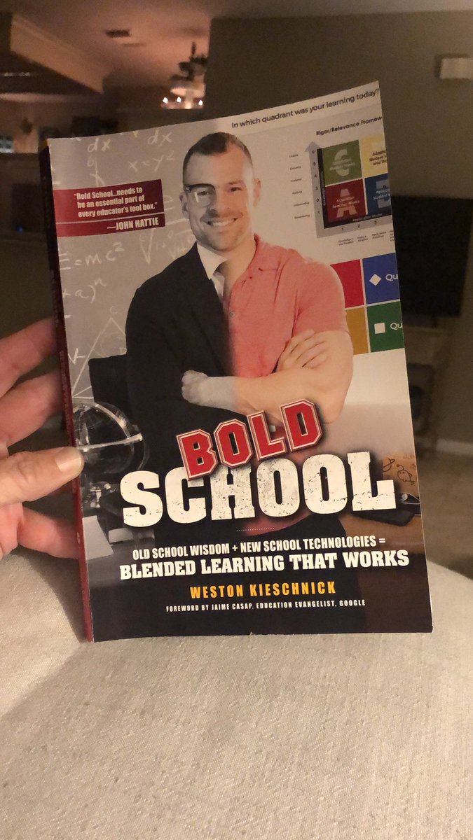 melmcclatchy's tweet photo. What are you currently reading?  Me?...#boldschool #blendedlearning #6tech https://t.co/AFeiGFKUBh