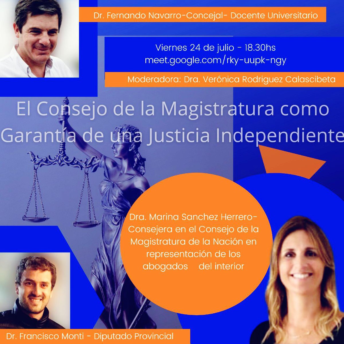 Vero__Rodriguez's tweet photo. Te invitamos a participar de la charla, sobre la importancia del Consejo de la Magistratura. @MSanchezHerrero
@gaston_arteaga @franquintana @ManziRubenOk @MPiedecasas @prrnasetti
Podrás unirte ingresando al siguiente link: 
https://t.co/VxnvUPQqW1 https://t.co/KqqosgTDhi https://t.co/mh8KbfmWvb