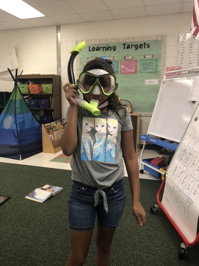 Talk about making connections!!! These students brought in scuba and snorkeling gear to share with us because we read a story about a deep sea diver! <a href="/spiritbelieves/">Spirit Elementary</a>