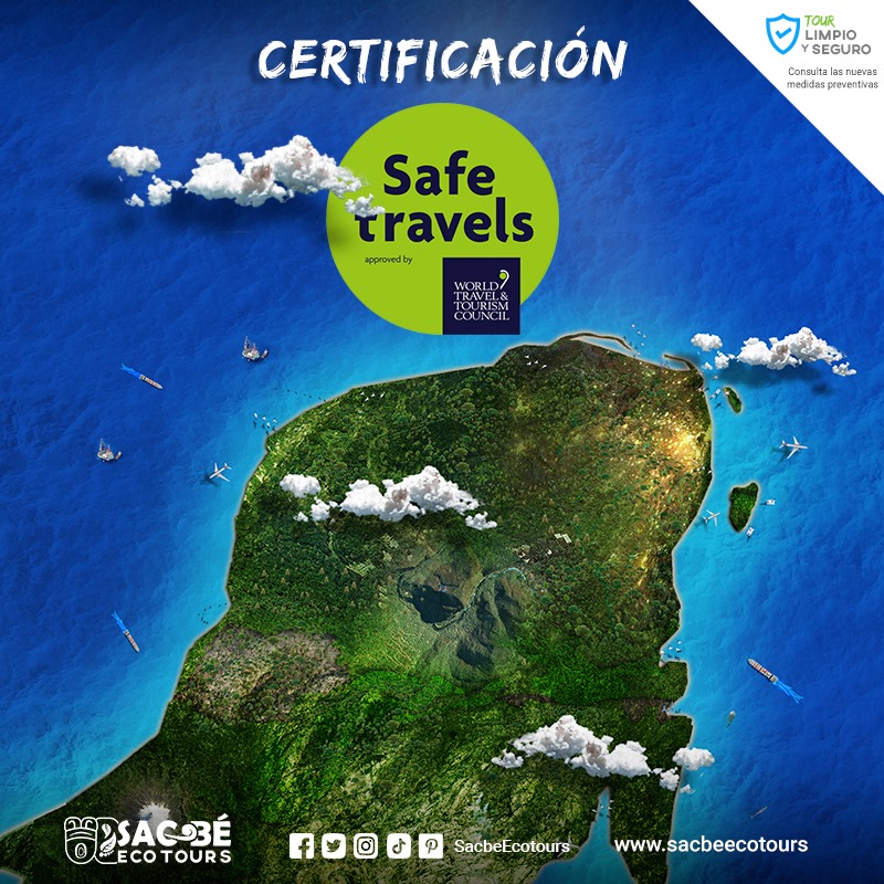 SacbeEcotours's tweet photo. Los destinos de la Península de #Yucatán y el #Caribe Mexicano cuentan con el sello de seguridad para viajeros “Safe Travels” otorgado por el Consejo Mundial de Viajes y Turismo. Somos el primer destino del continente en recibirlo.
#safetravels #SafetyFirst #ecoturismo https://t.co/eSGe1IMQfc