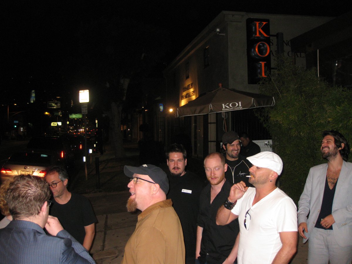 Some of the Only Revs recording team... GGGarth, Dave Schiffman, Wes Seidman, Ben Kaplan, Nick. the outdoor shot was after the dinner we had after the record was finished, somewhere on LaBrea in Los Angeles. #TimsTwitterListeningParty
