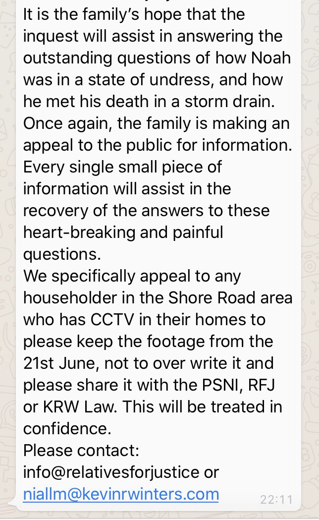 AllisonMorris1's tweet photo. Statement on behalf of Fiona Donohoe, mother of Noah Donohoe ahead of tomorrow’s preliminary inquest. https://t.co/ENJSWutCbZ