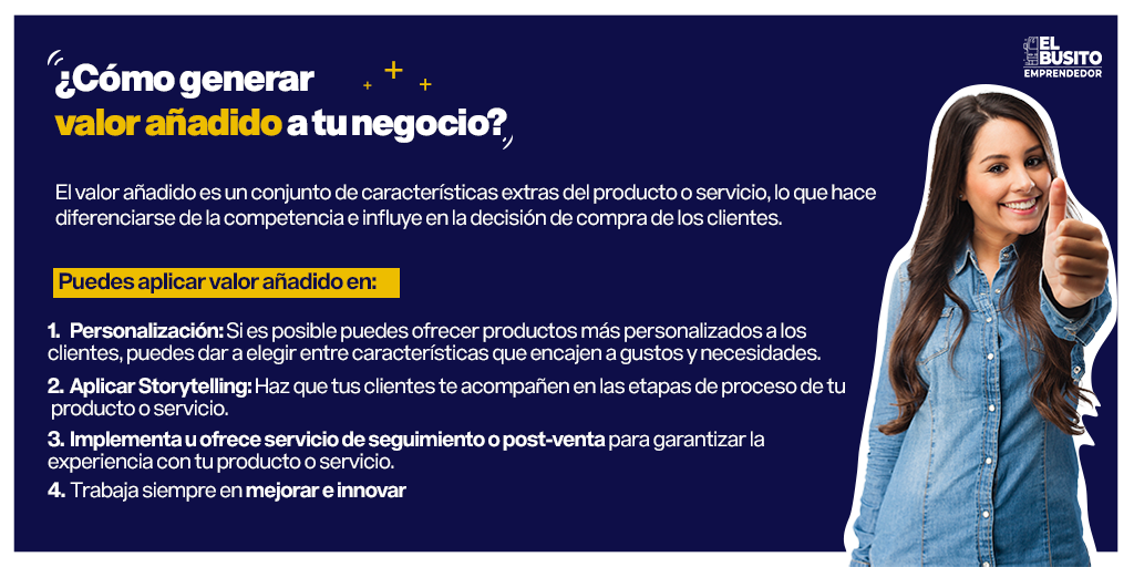 BusitoEmprende1's tweet photo. Si quieres generar o aumentar el valor añadido de tu producto o servicio, te dejamos algunos consejos que puedes tomar en cuenta 👀
#emprendedores https://t.co/H3PpxnYHam