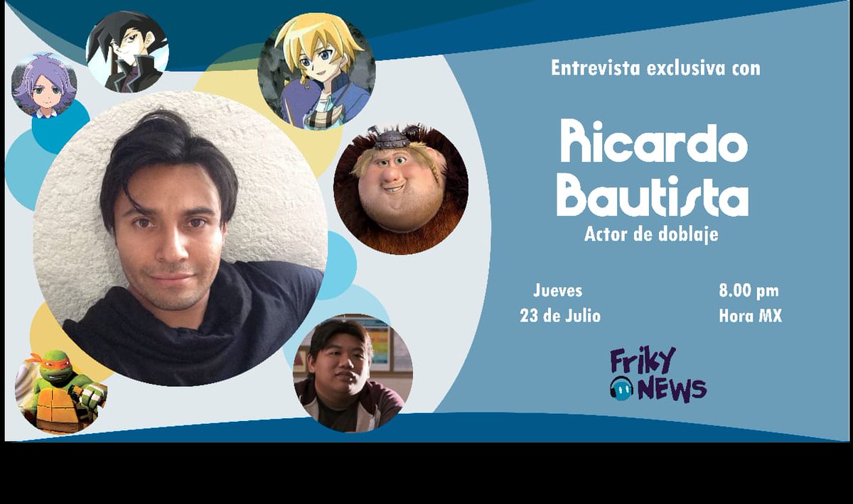 videl_katsuragi's tweet photo. Recuerden que hoy tenemos una cita a las 8, Entrevista con el actor de doblaje Ricardo Bautista!! https://t.co/Db2BKUaSnj