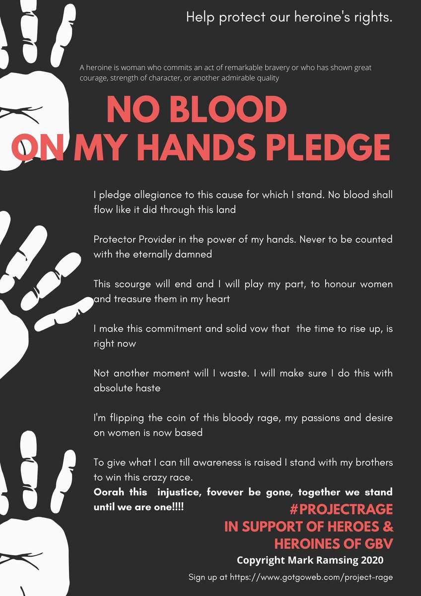 pietersenc's tweet photo. Hi Everyone
Please join #ProjectRAGE to bring an end to GBV, Violence Against Women and Children and to make a difference!!! https://t.co/TfPzXPcq9S