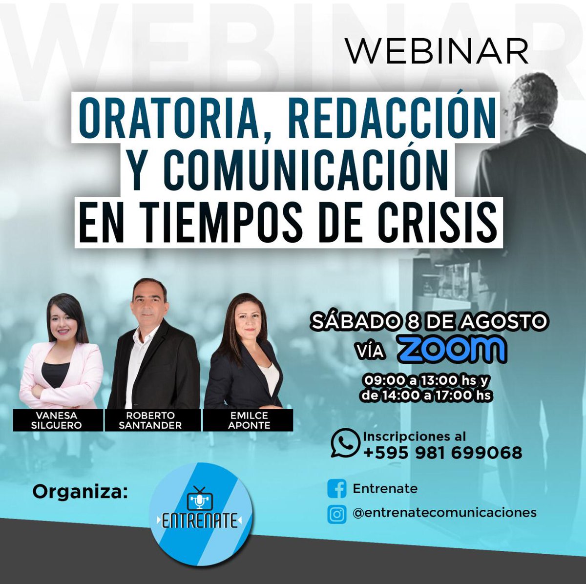 emilce_aponte's tweet photo. ✔Aprende a hablar en público. 
✔Redacción de estilo. 
✔Comunicación de crisis.
Plazas abiertas para estudiantes, profesionales e interesados en general. #entrenate #mediatraining #redProfesional #experiencia #profesionalismo @vanesasilguero @Santander_Rober https://t.co/QAFAvVo6Gh