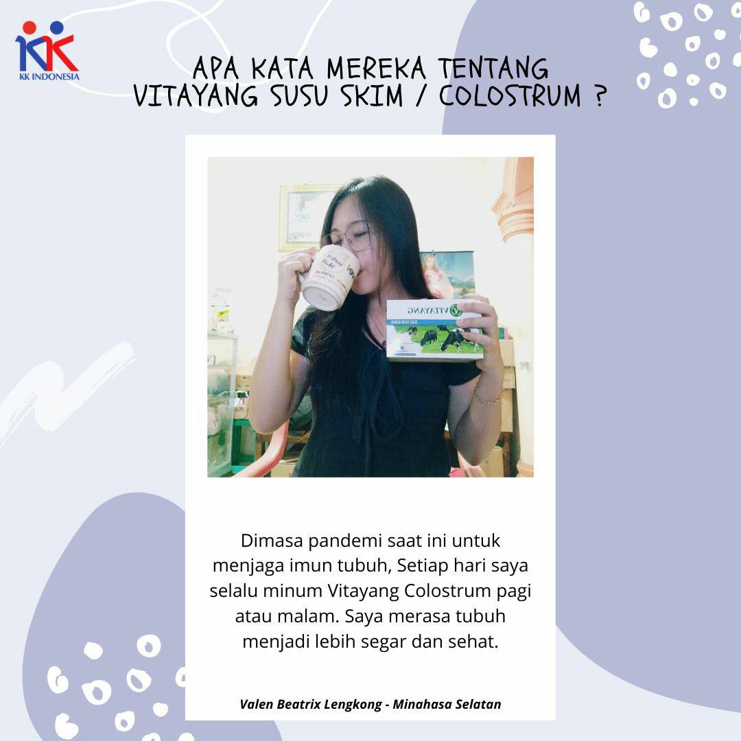 AifahMei's tweet photo. Apa Kata mereka tentang Vitayang Colostrum
 
Dimasa pandemi saat ini untuk menjaga imun tubuh, Setiap hari saya selalu minum Vitayang Colostrum pagi atau malam.Saya merasa tubuh menjadi lebih segar dan sehat.
Valen Beatrix Lengkong - Minahasa Selatan

Saya menyadari diusia yang… https://t.co/GxoAUSjGZu