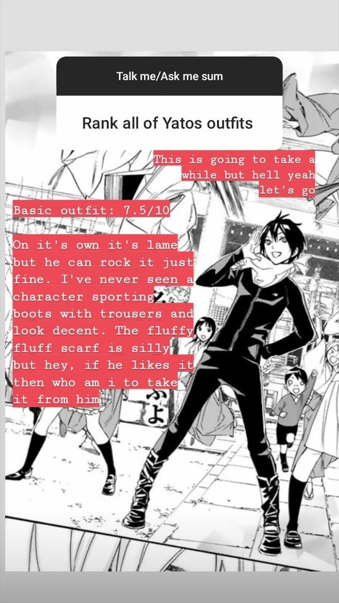 Rating Yato's outfits because i have nothing better to do,A THREAD: