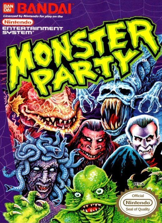 Another puzzler: Monster Party. Promoted in Japanese magazines, it only came out in America (with the movie parodies toned down). A proto is also available. My theory? Bandai didn't want to release a game with horror themes and a kid hero so close to the Tsutomu Miyazaki murders