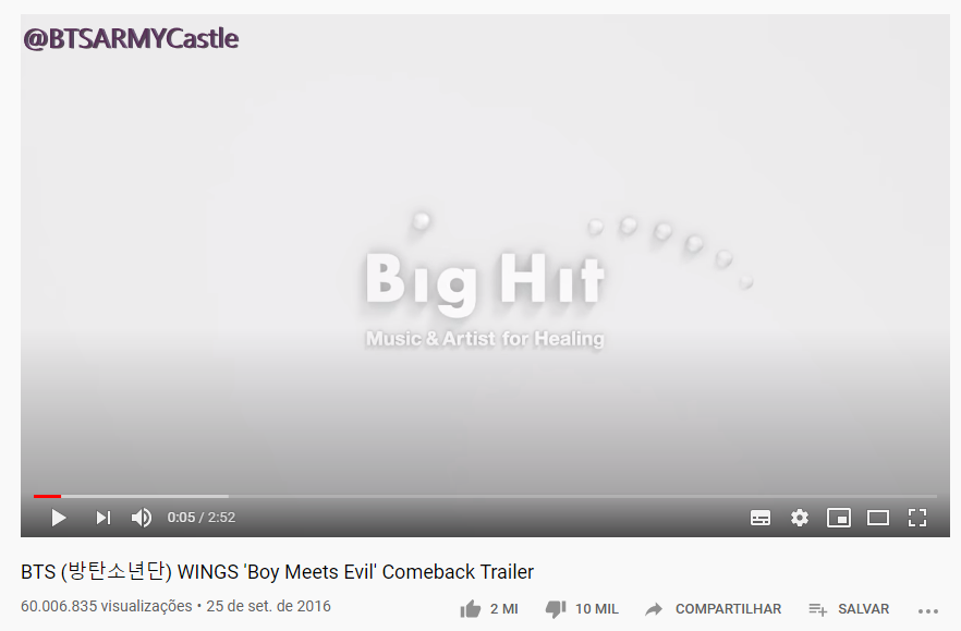 BTSARMYCastle's tweet photo. [INFO]
💜. O Comeback Trailer de 'Boy Meets Evil' do álbum de "Wings",ultrapassou 60M de visualizações e acumulou 2M de curtidas na plataforma YouTube.  

🔗: https://t.co/c4dIRkWSry

@BTS_twt  #ARMY #BTSARMY  #BTS https://t.co/KonqPTKPsv