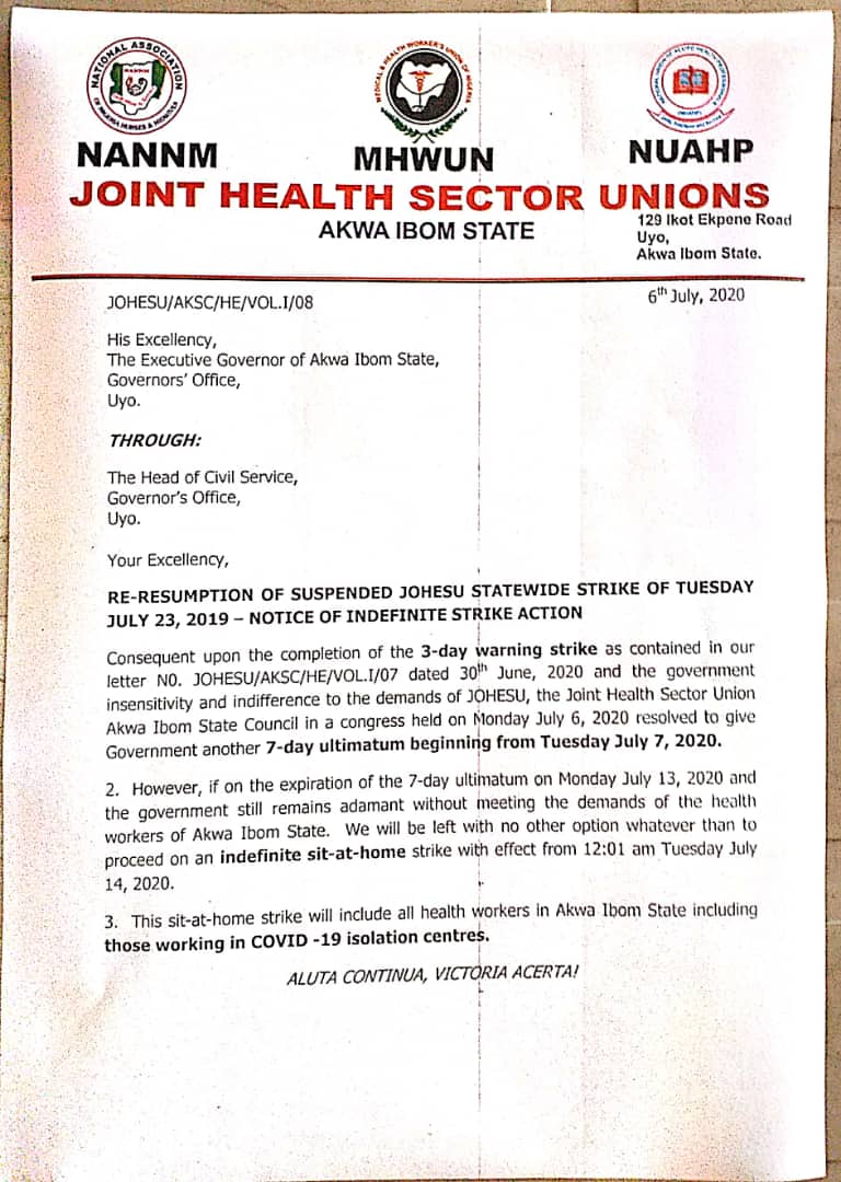 NsgAmbassadors's tweet photo. JOHESU AND AKWA IBOM STATE FACED-OFF https://t.co/xqZf0XX8lU