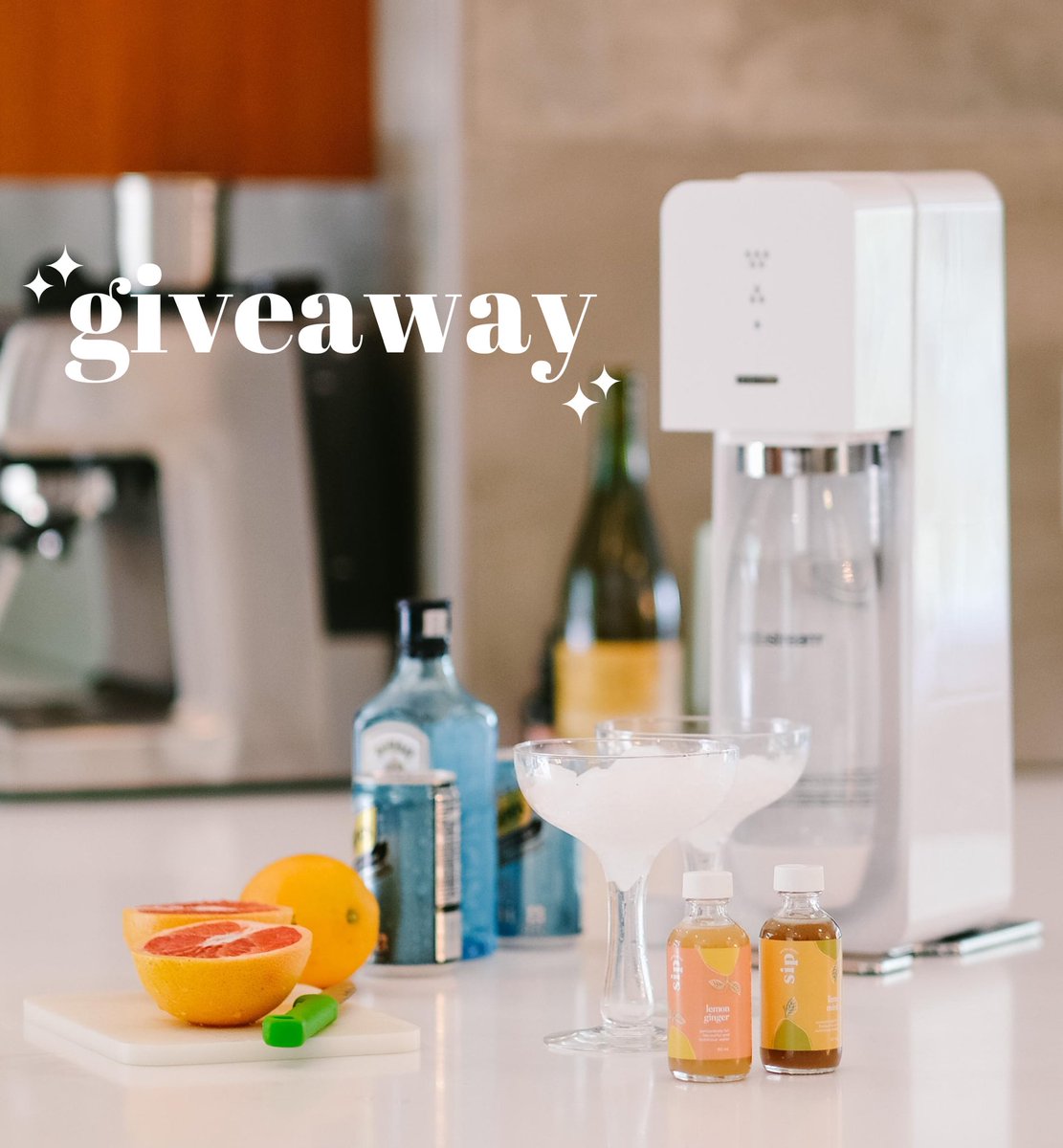 ✨GIVEAWAY✨⁠ We are giving away a Soda Stream + Sip package! To enter, all you have to do is make a purchase from our site (link in bio) during the qualifying dates - that's it! Every purchase made counts as an entry. 🎉⁠ chimptreats.com #giveaway #summerdrink 
⁠