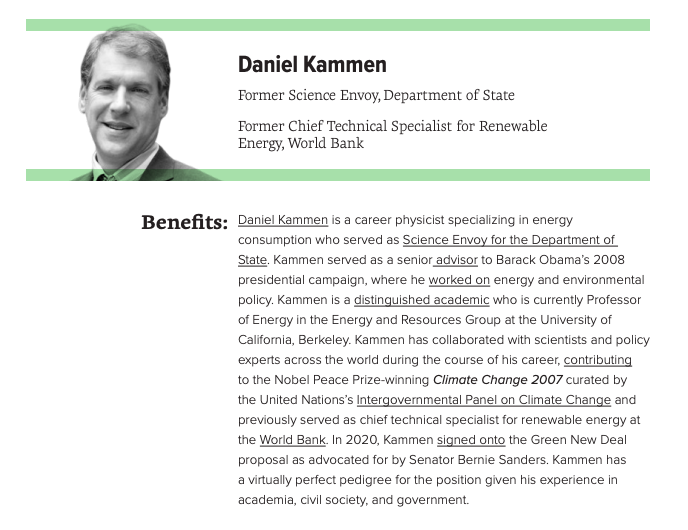 In order for the Department to play a crucial role in response to the climate crisis, Data for Progress recommends that Governor  @JayInslee, Representative and clean energy businessman  @RepAndyLevin, and Professor of Energy and former DoS Science Envoy  @Dan_Kammen be considered.