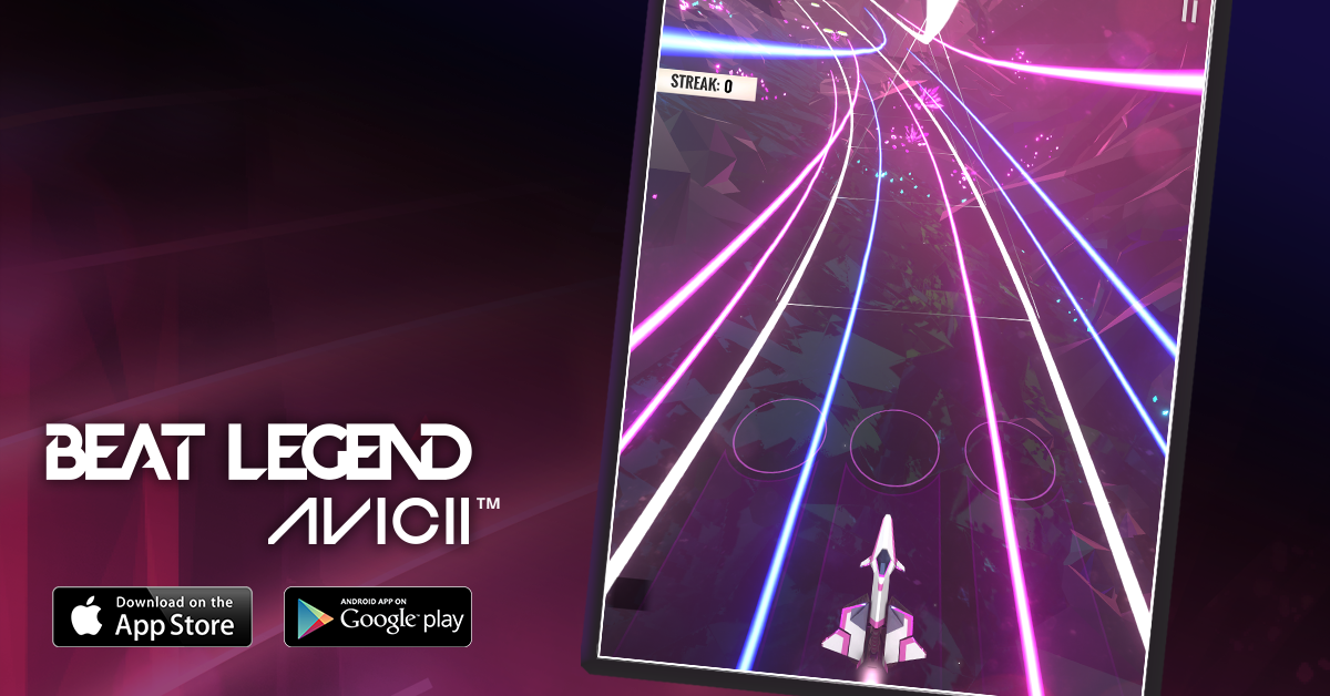 AviciiMobile's tweet photo. Lose yourself in this enthralling futuristic rhythm-action experience! The visuals AND tracks on this are FIRE! #BeatLegendAvicii #AviciiForever 🔥🔥🔥 https://t.co/nG0GWtuzmS