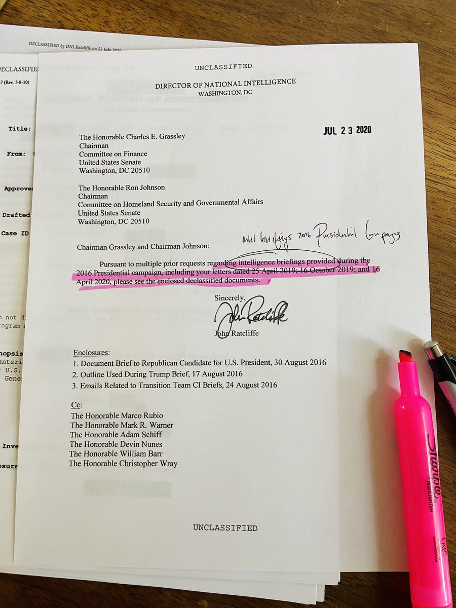 accused of forging a CIA document to continue surveillance  @carterwpage when the investigation failed to uncover evidence of collusion between the Trump campaign and Russian officials.” Records released in response to multiple requests from  @SenRonJohnson  @ChuckGrassley  @CBSNews