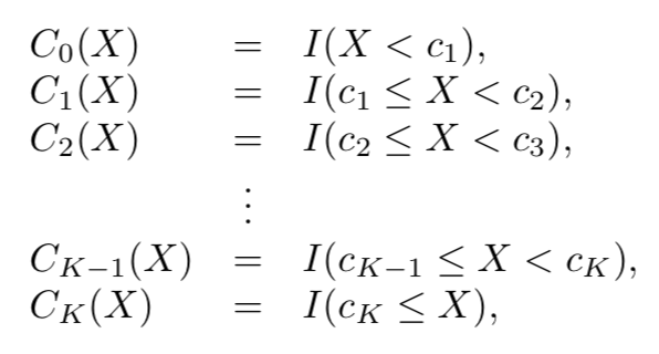 How about a piecewise constant model? Like this one?You guessed it… IJALM, using basis functions that are piecewise constant. Typically fit with least squares.5/