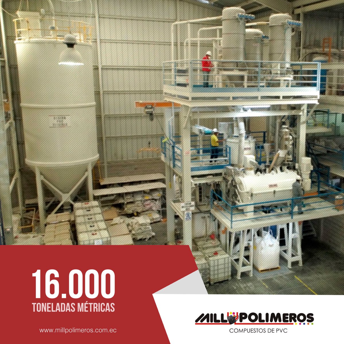 Millpolimeros actualmente cuenta con la capacidad de producir 16.000 toneladas métricas de compuestos de PVC anualmente. 

#millpolimeros #compuestosdepvc #pvc