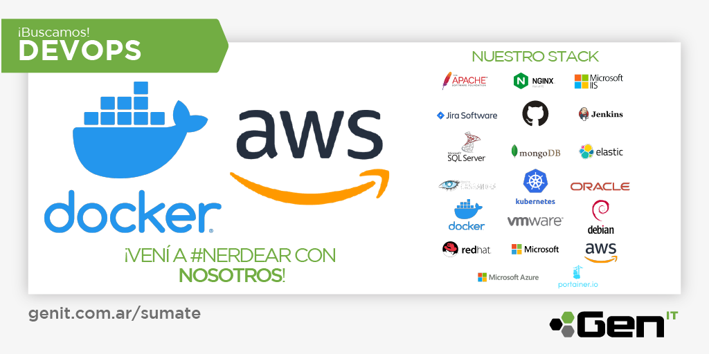 somosgenit's tweet photo. ¡Buscamos #DEVOPS! ♾ Despegá en tu carrera🚀Si estás en busca de grandes desafíos ¡Gen IT es para vos! Llevamos tu conocimiento al extremo ¿Cómo? Traé tu mejor Skill y en Gen nos encargamos de potenciar el resto ¡Vení a #nerdear con nosotros! 🔥👾👉https://t.co/B5ytWG7bAc https://t.co/dbbp9ruk5s