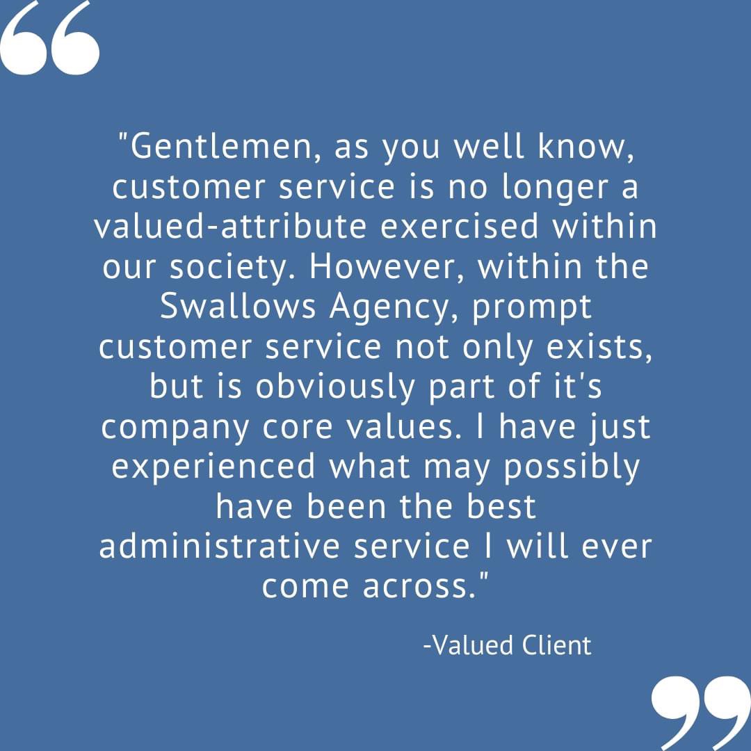 SwallowsIns's tweet photo. Thank you, Wes and Gabe, for showing our value and always striving to exceed our client's expectations. Also, thank you to our clients who take the time to provide us feedback. This enables us to continue providing the best experience possible. https://t.co/ttuXCQWdn0