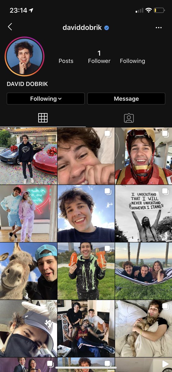 CreatorJaylen's tweet image. When Instagram glitches and you’re literally @DavidDobrik #1 Fan, if this doesn’t get me a tweet back idk what will 🥺❤️