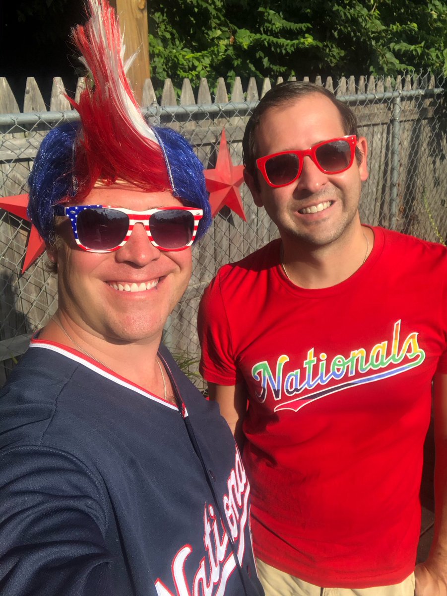 JackVanCleve's tweet photo. Happy Opening Day! Even though we can’t be there to cheer on the reigning World Series Champions @Nationals We are there in spirit and with crazy hair on as tradition has it. Go #Nats #OpeningDay #champions https://t.co/HgGusmyThN