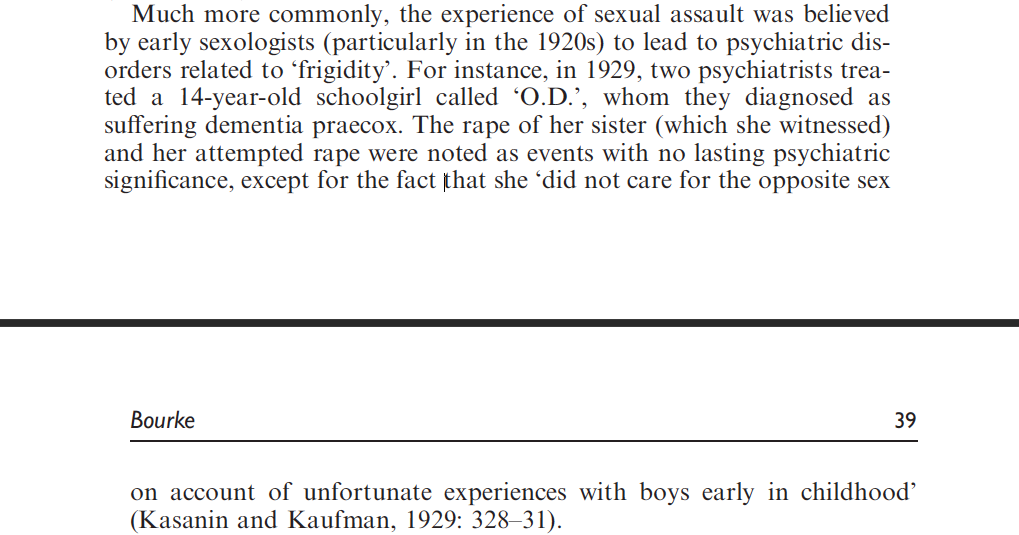 oh my GOD!!!!!!! On a 14-year-old survivor: doctors found "no lasting psychiatric significance, except for the fact that she ‘did not care for the opposite sex"BECAUSE NOT WANTING MEN ANYMORE IS SO IMPORTANT