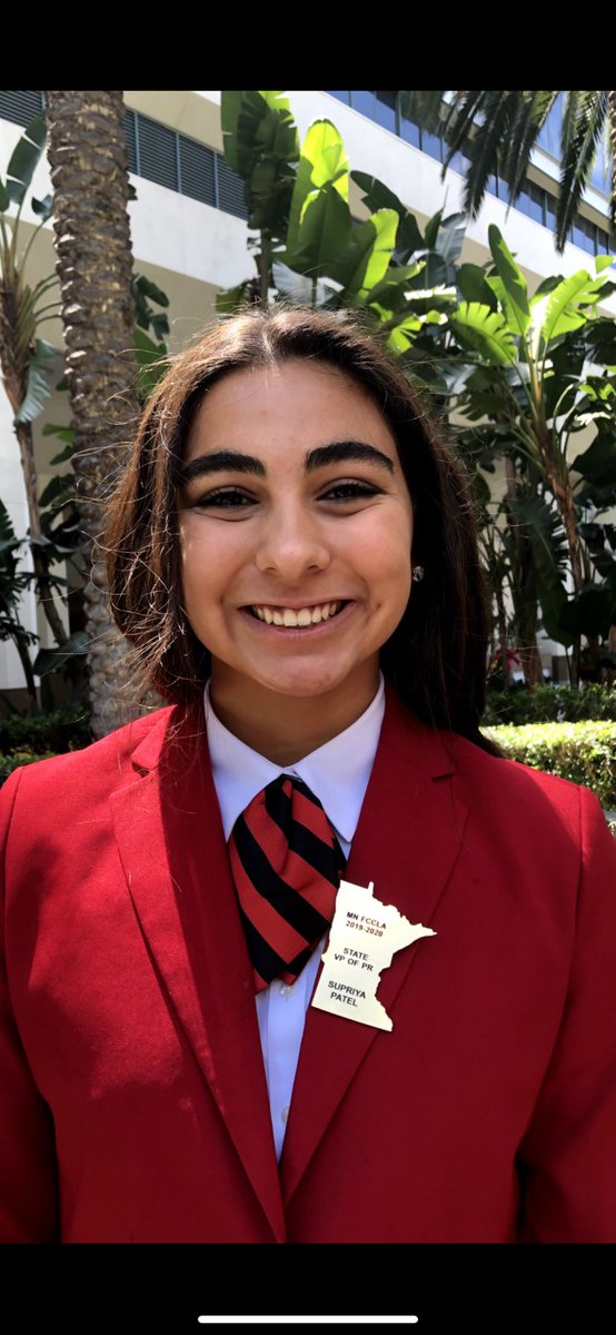 FCCLAPresident's tweet photo. Hi everybody! My name is Supriya Patel and I am the National FCCLA 2020-2021 President! I’m looking forward to serving this amazing organization, and all the opportunities this year will hold. 
I can’t wait to see how YOU will lead FCCLA Beyond Measure this year :) https://t.co/I4qXaF2D0F