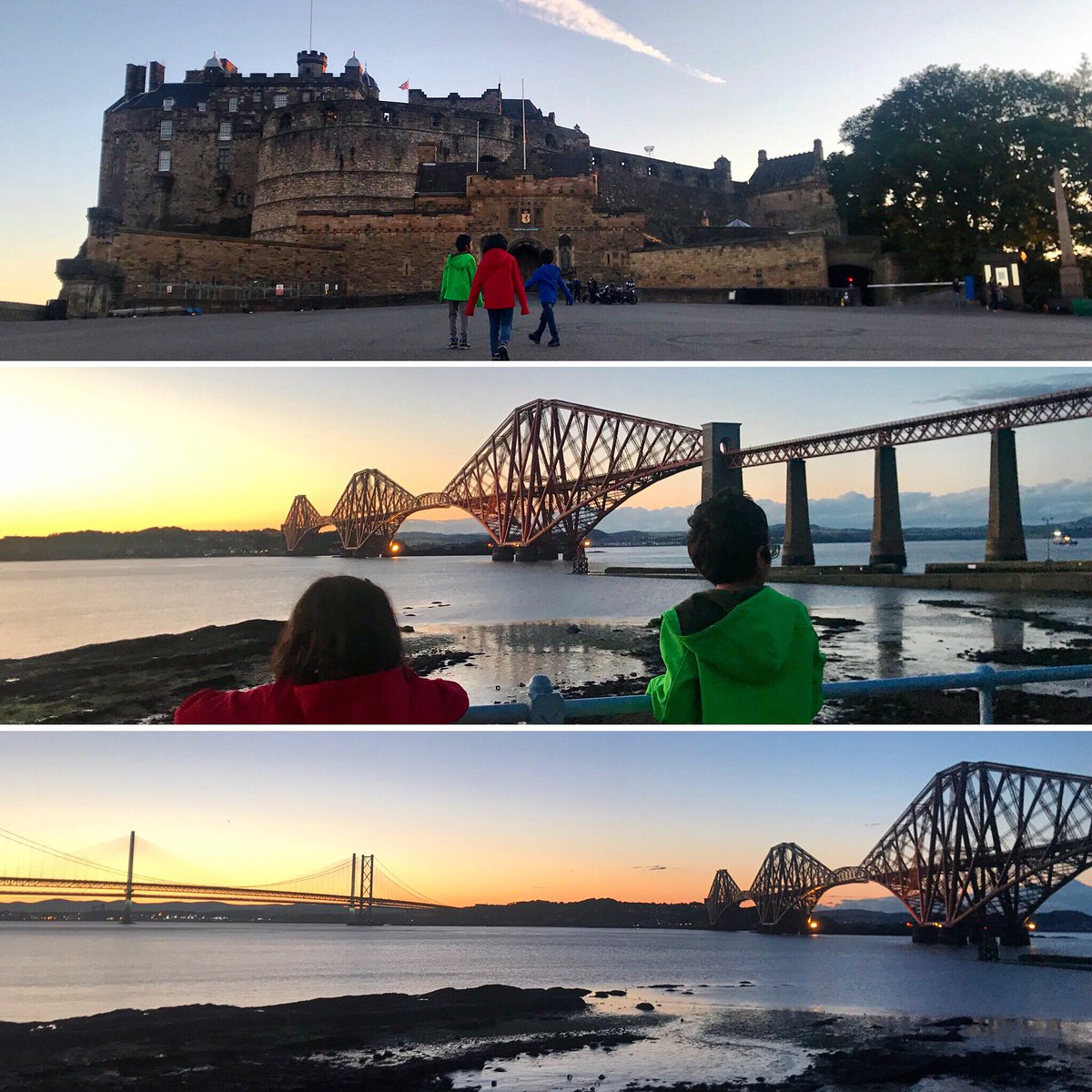 PannaMedic's tweet photo. Evening walk #southqueensferry #queensferrycrossing #edinburghcastle #sunset #familytime #shouldbebedtime #schoolholidays #staycations @VisitScotland https://t.co/req3e4yiZa