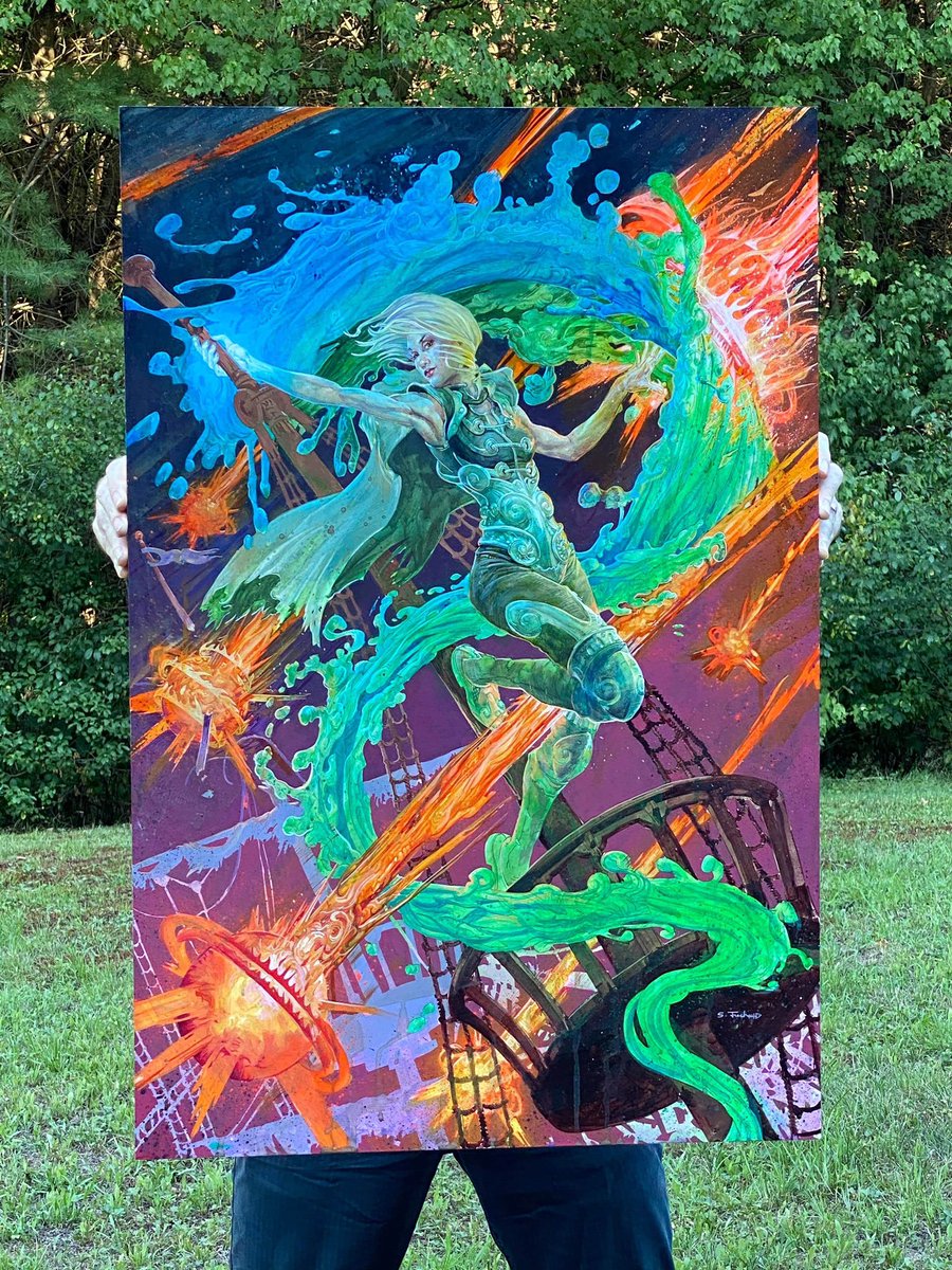 Phil Li Force Of Will By Scott Fischer An Absolutely Brilliant Approach To A Classic Card 24x36 Inches Acrylagouache And Acrylic On Cradled Gesso Panel Currently Available Direct From Scott