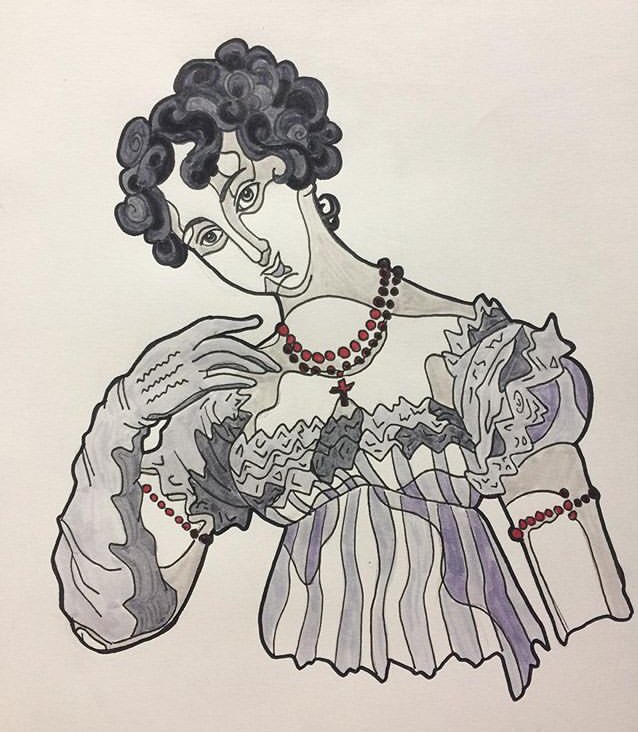 RainShoshana's tweet photo. @AtomicMrshmallw Happy birthday! What a lovely way to celebrate! I’m Rain and I draw historical ladies and pretty plants and tell stories. https://t.co/Lkjwywhtjj