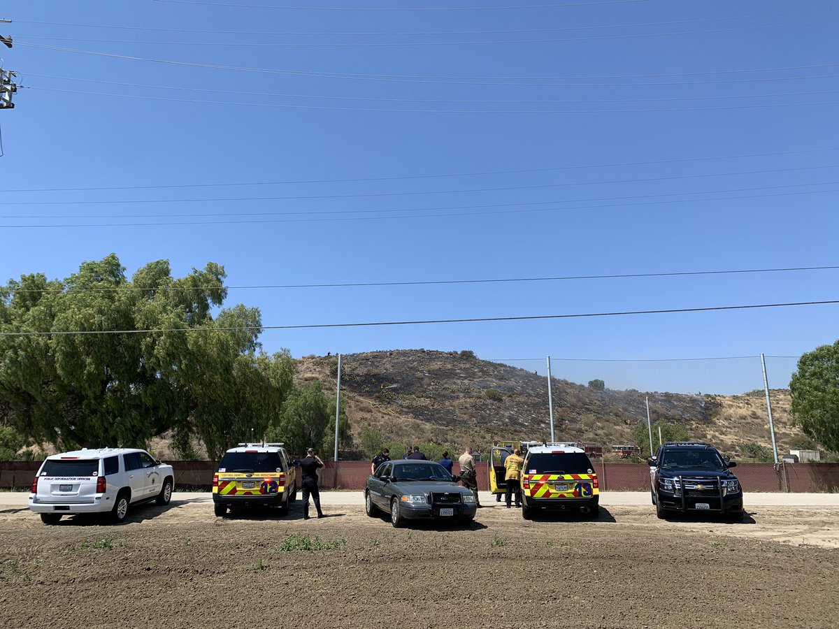 CI_Police's tweet photo. Thanks to @vcfd_pio @fedfire72 @OxnardFire and @calfire for working the #LewisFire Update: Firefighters have the active fire knocked down with smoldering spots left. All aircraft have been released. Crews will be out mopping up hotspots for the next few hours. https://t.co/teJthhKsZw
