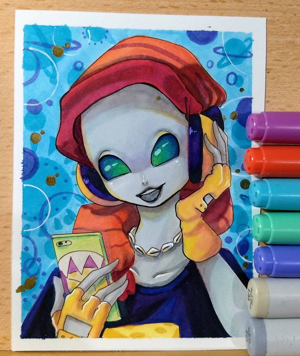 Tanuki_mapaches's tweet photo. ✨Vinyl &amp; Chill ✨
My 2 alien boys traveling space together ♥️space dorks ♥️
#traditional #Marker #copic #scifi #alien #BL https://t.co/7GP2jG6MK5