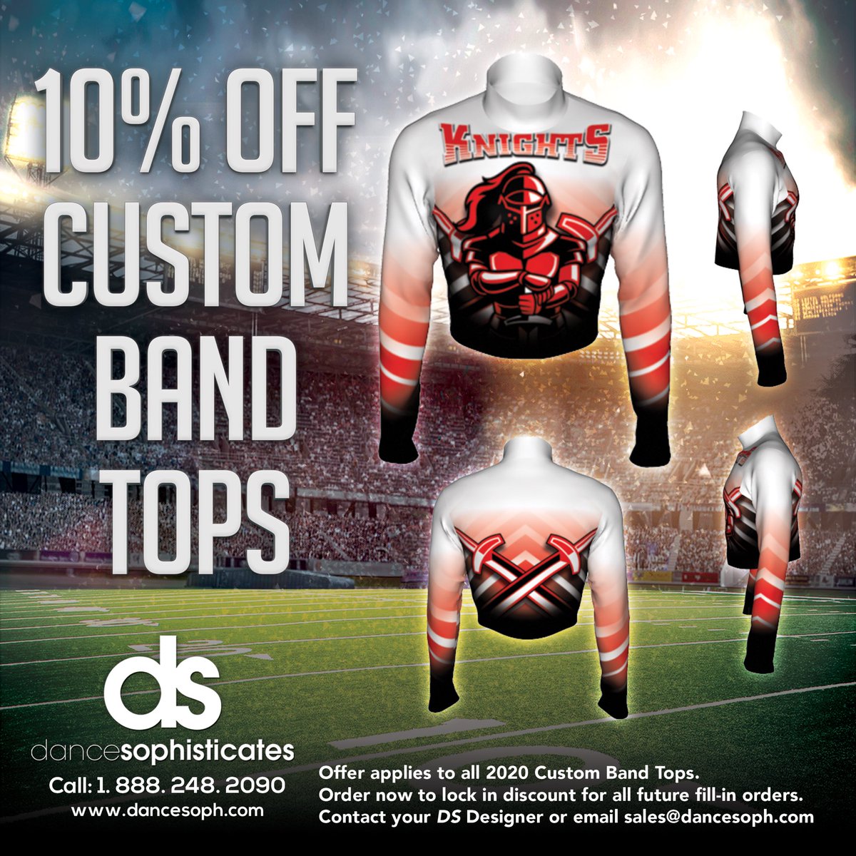 dancesoph's tweet photo. Needing a washable, easy to maintain marching band top that is branded with your school colors or logo? We can help! Please share with a band director that might be interested. #marchingband https://t.co/q1IUMWP2io