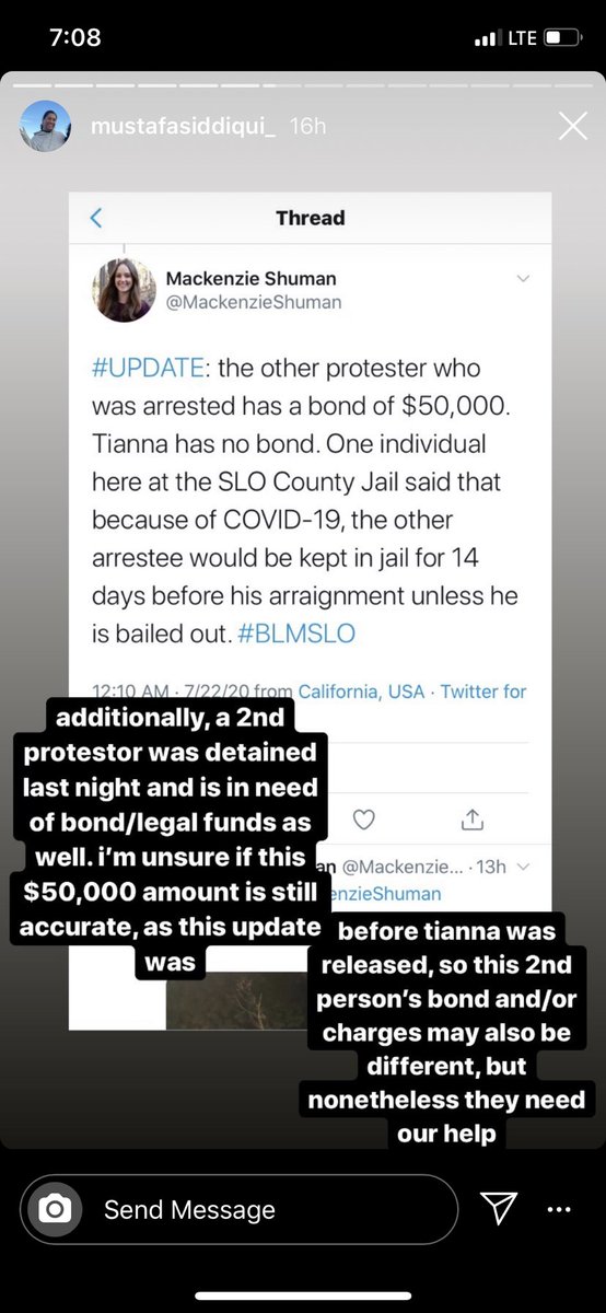melanatedshawti's tweet photo. Tianna Arata is a young Black organizer who was ambushed by SLO PD after a protest she organized, arrested without her rights read, and charged with TWO felonies and 3 misdemeanors. Its bs. Her. Venmo is Tianna-Arata. She needs the funds to eat. PLEASE HELP MY FRIEND https://t.co/DG4NnELIEP