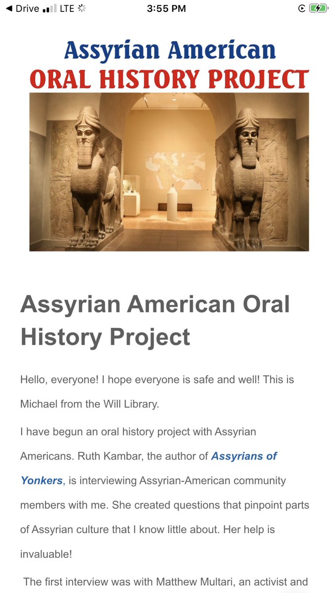 Fufi50475023's tweet image. #Assyrianoralhistory.                                #Yonkerspubliclibrary.                         #ASA