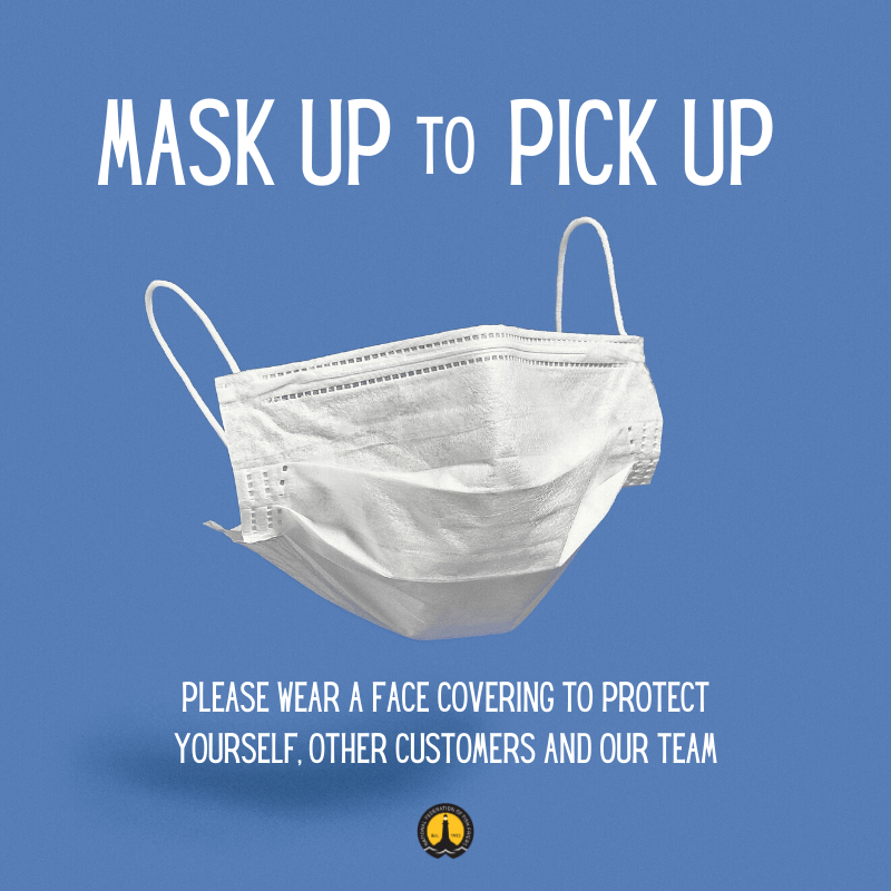 Just a reminder that masks will be required inside the shop from Friday 24th July. You're welcome to order from the hatch outside if you forget yours.